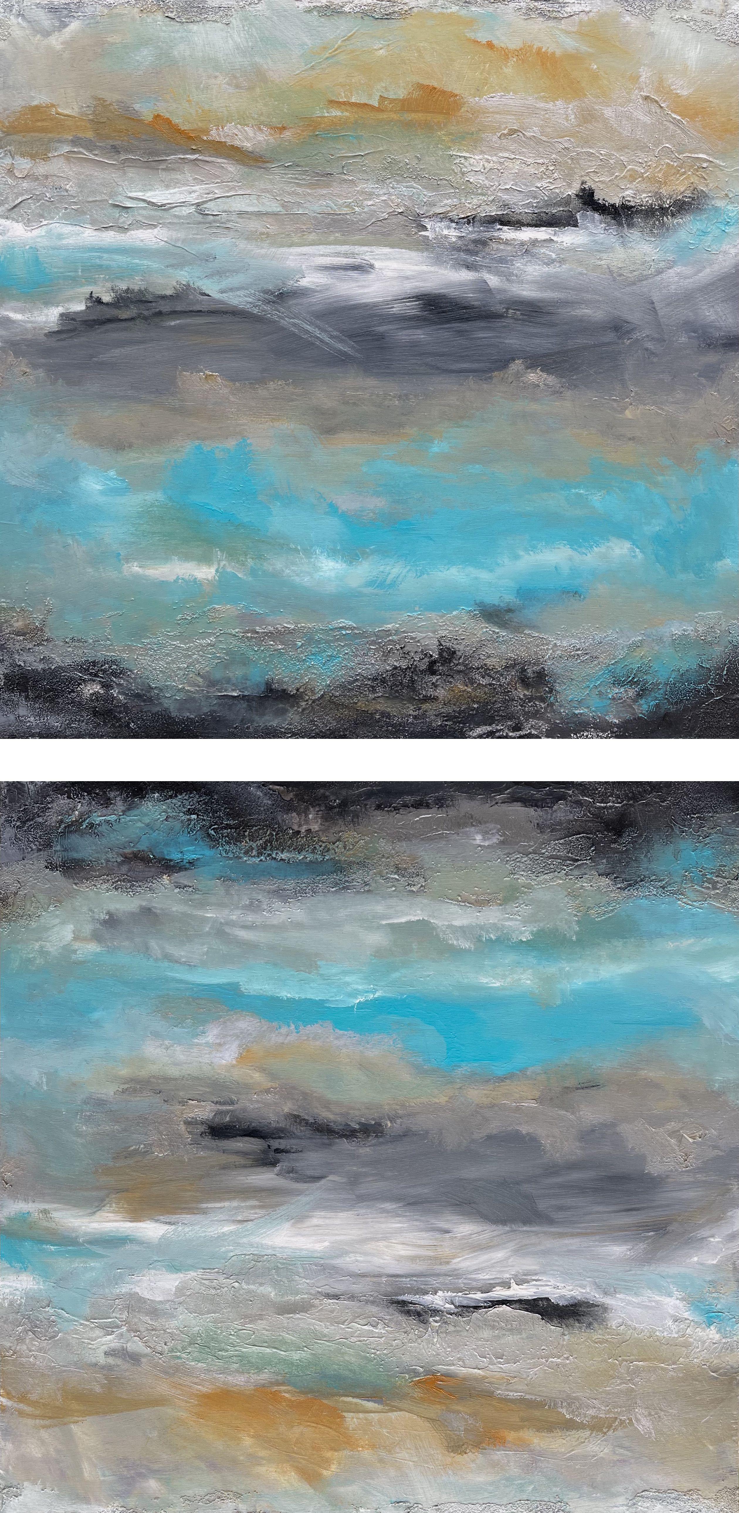 PARAISO {PARADISO} SET DI 2 ~ DIPTYCH, Pittura, Olio su pannello di Wood in vendita 1