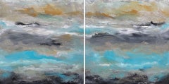 PARAISO {PARADISE} SET OF 2 ~ DIPTYCH, Painting, Oil on Wood Panel