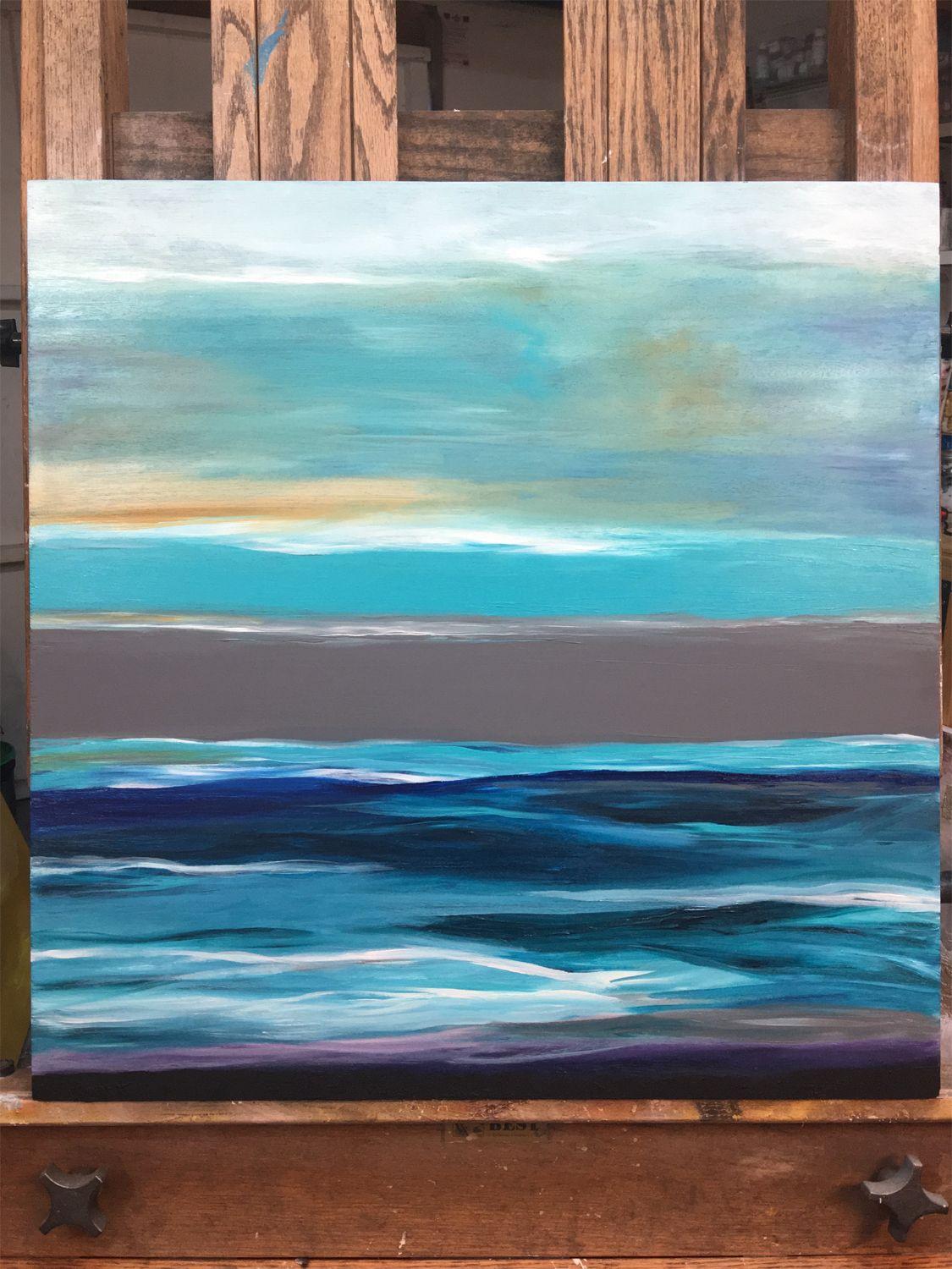 Poetic Art Statement: RELAX Today - Be At Peace. RELAX is a One-of-a-Kind Modern Surreal Seascape or Pure Abstract using only Eco-Friendly Oil Mediums with no added chemicals, healthy for our homes, offices, and earth. 1.75