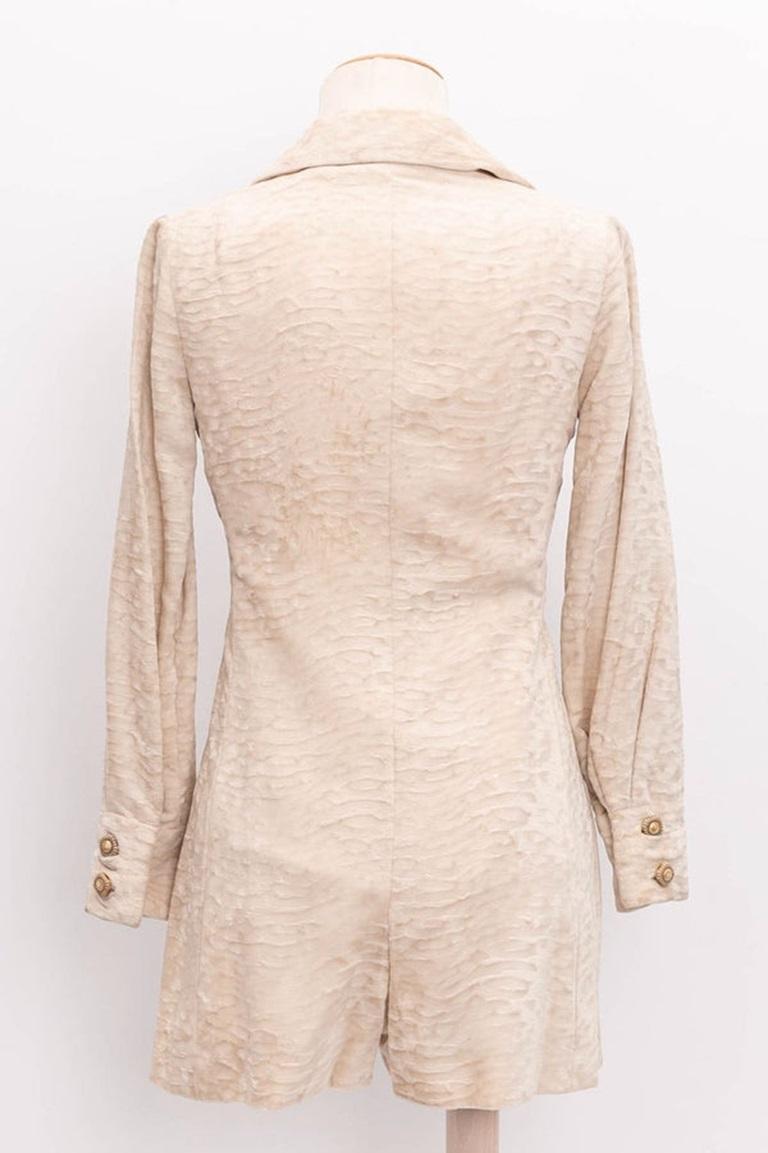 Beige Short en velours beige Michele Morgan en vente