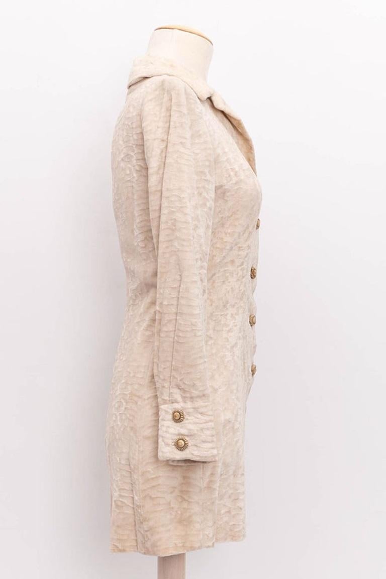 Short en velours beige Michele Morgan Bon état - En vente à SAINT-OUEN-SUR-SEINE, FR