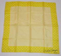Michele Norgan (Paris) Lime-Green & Pearl Polka Dot Silk Scarf