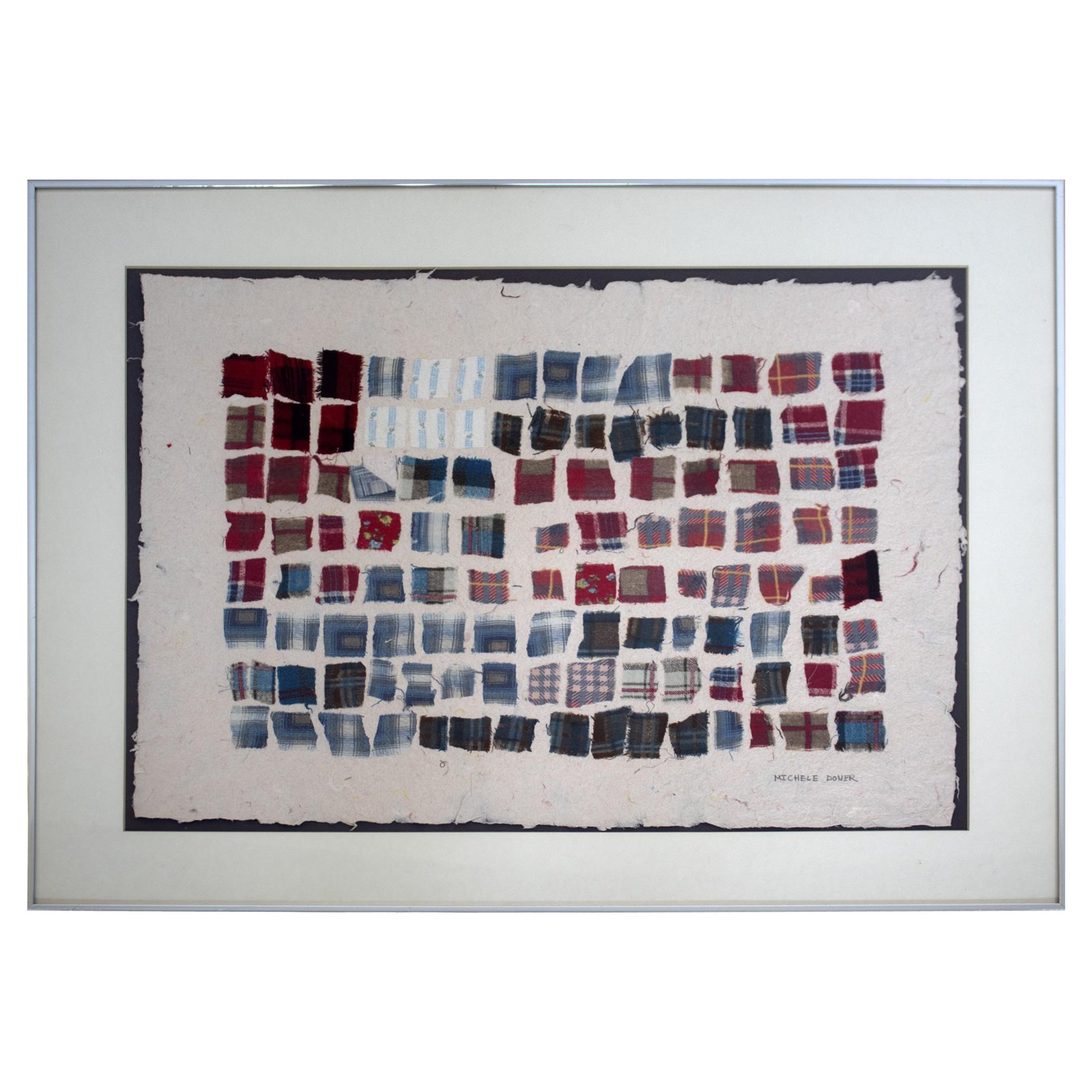 Michele Oka Doner Fabric Collage on Hand Made Paper