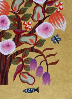 Michèle RAY - Modern French Aubusson Tapestry 20th Signed, Monogram, No. 1443