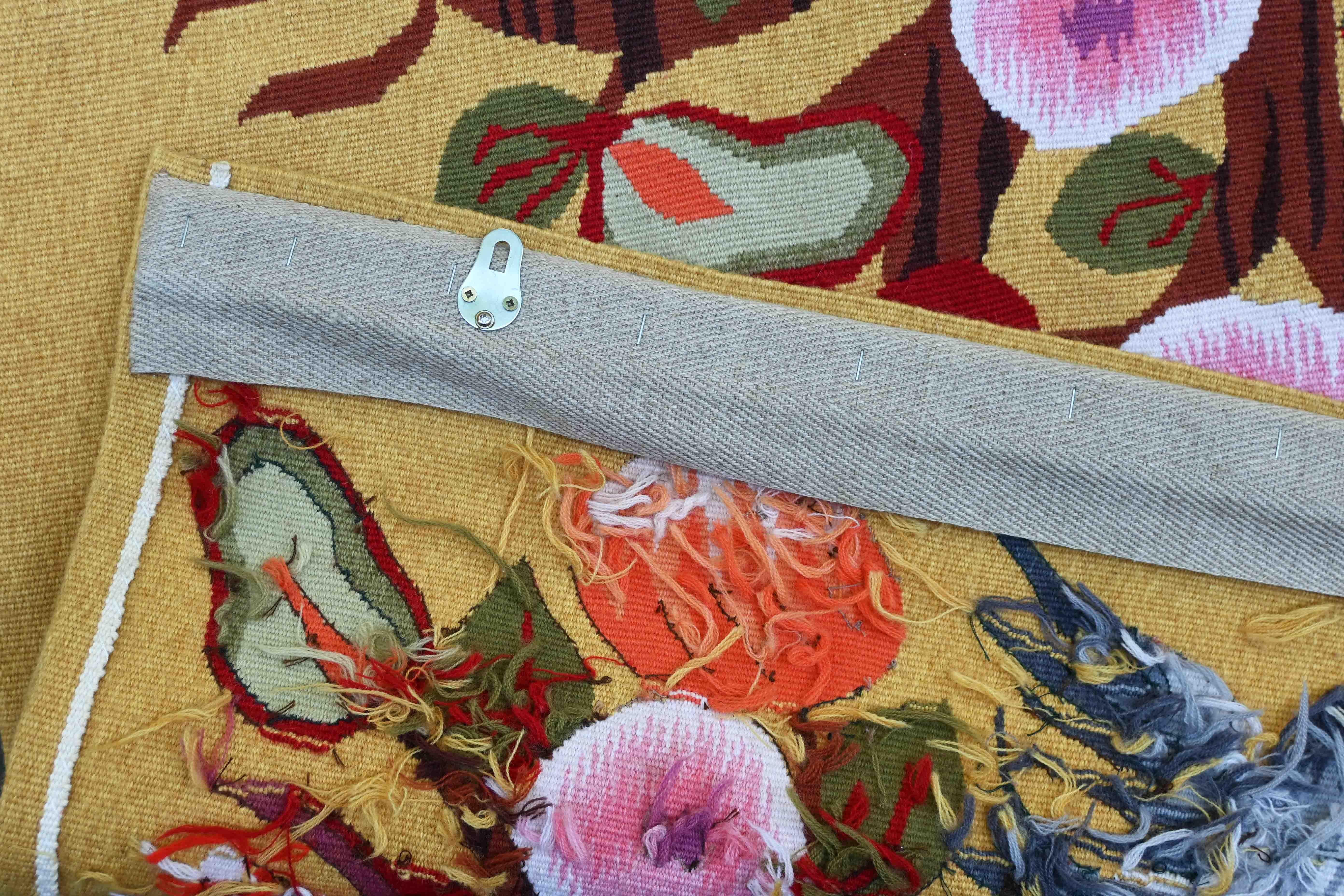 Michèle RAY - Moderner französischer Aubusson-Wandteppich 20. Signiert, Monogramm, Nr. 1443 im Zustand „Hervorragend“ im Angebot in Paris, FR