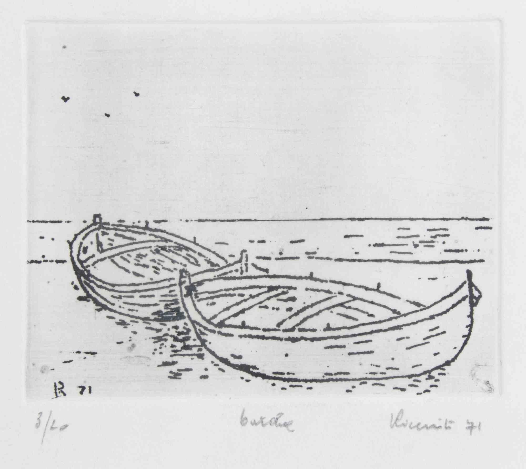 Boats è un'opera d'arte moderna realizzata da Michele Ricciuti nel 1971.

Incisione in bianco e nero

Firmato a mano, numerato e datato sul margine inferiore.

Edizione del 3/20

Include una cornice