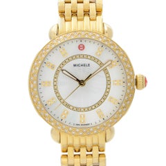 Michele Sidney Classic Steel MOP Diamond Dial Quartz Ladies Watch MWW30B000004