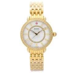 Michele Sidney Classic Steel MOP Diamond Dial Quartz Ladies Watch MWW30B000004