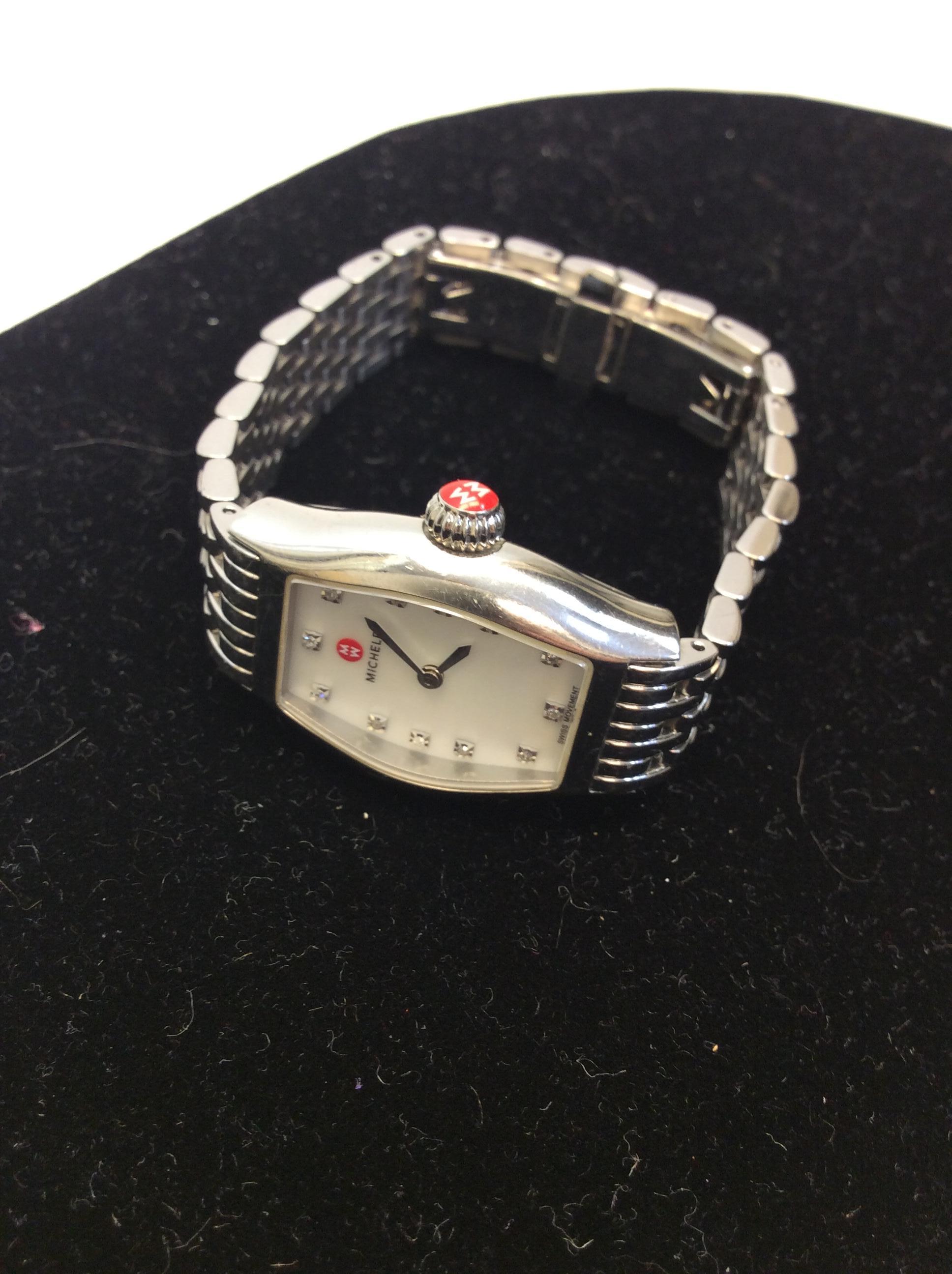 Women's Michele Silver Stainless Steel Wrist Watch For Sale