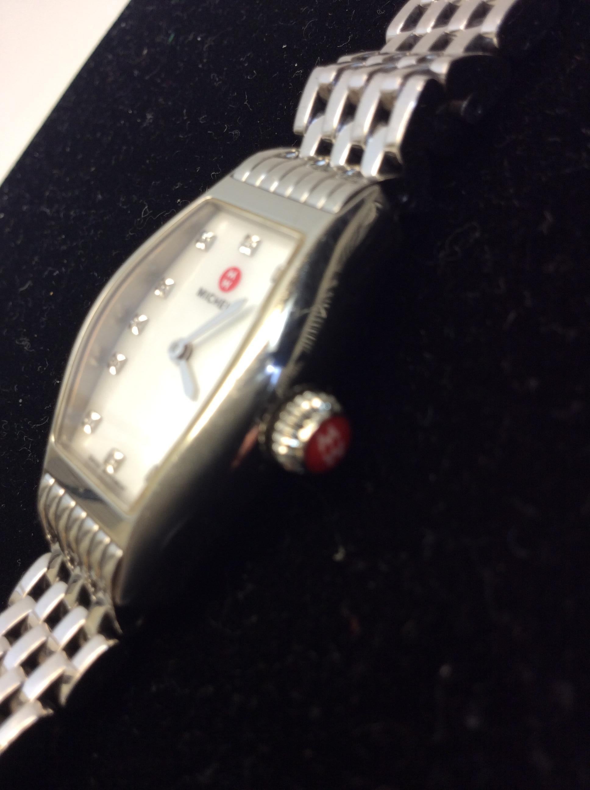 Michele Silver Stainless Steel Wrist Watch For Sale 2