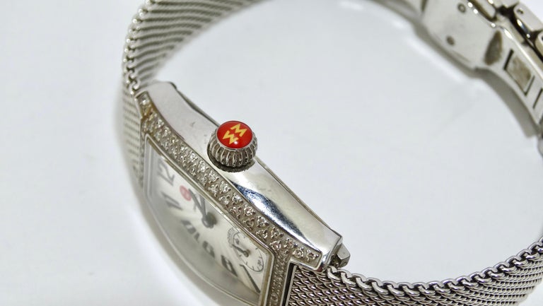 Michele Stainless Steel Diamond Coquette Watch at 1stDibs 