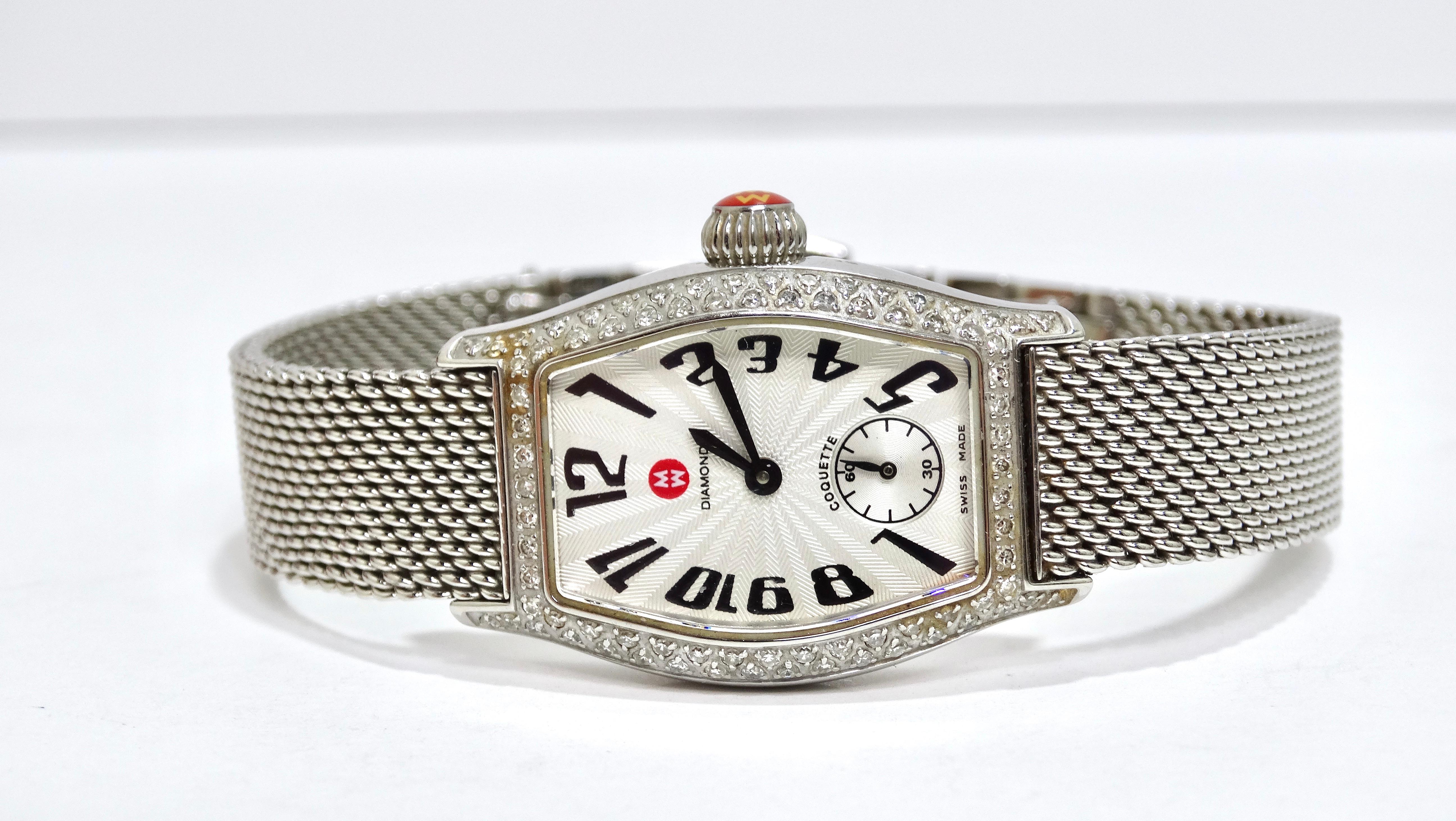 Single Cut Michele Stainless Steel Diamond Coquette Watch