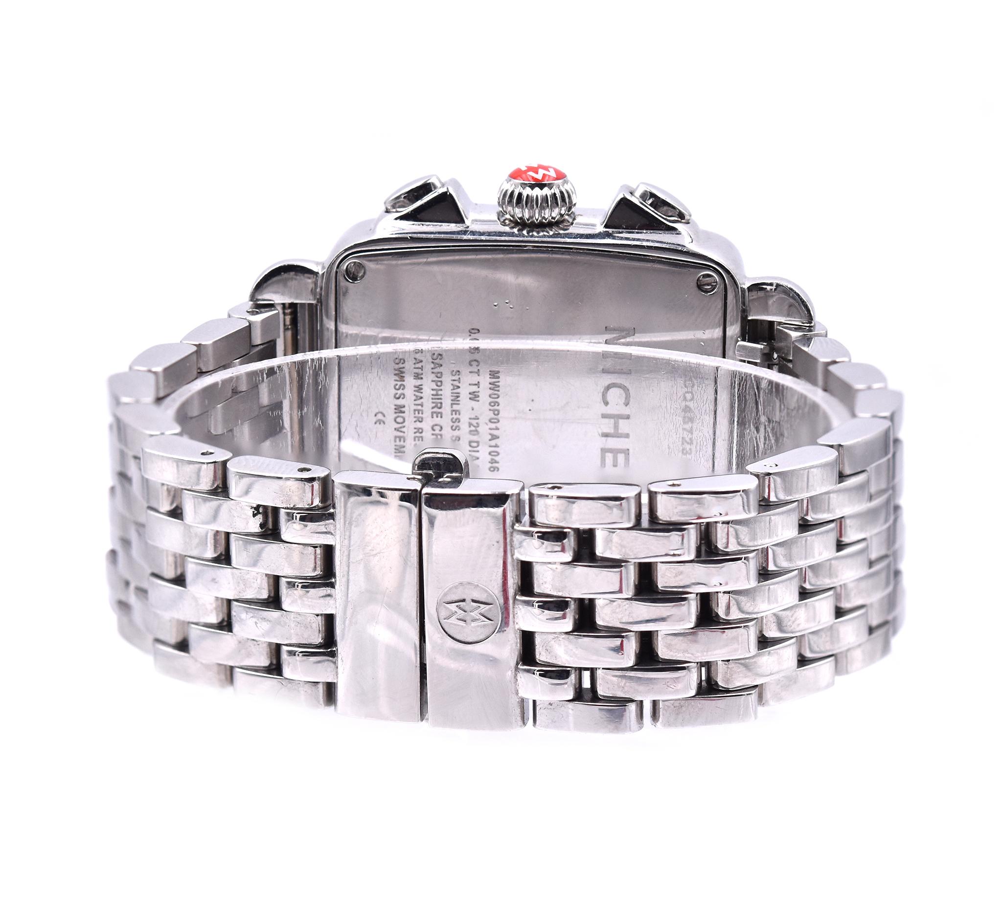 Michele Stainless Steel Diamond Deco In Excellent Condition In Scottsdale, AZ