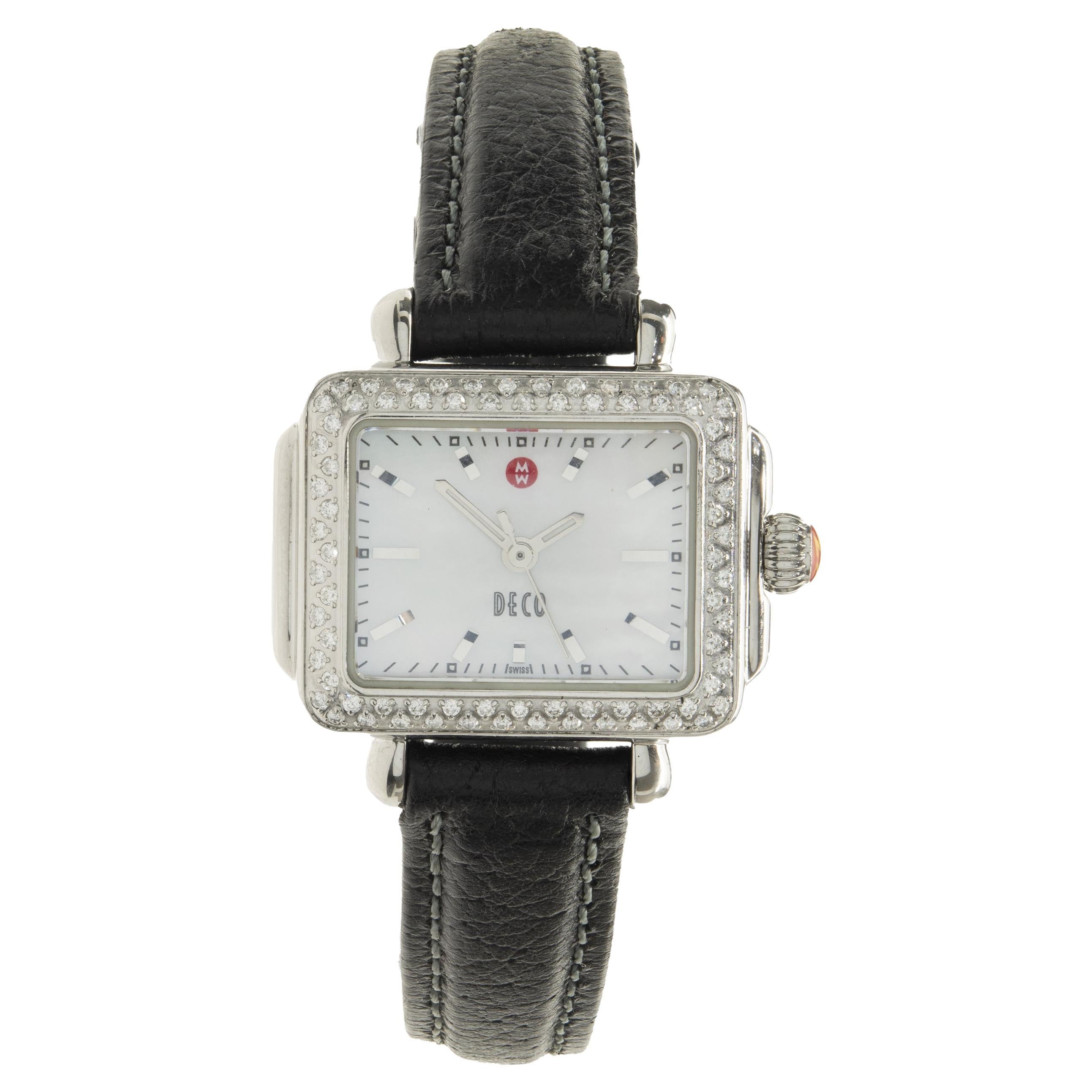 Michele Stainless Steel Diamond Deco