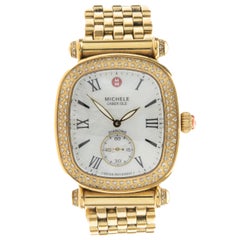 Michele Stainless Steel Gold Plated Diamond Caber Isle