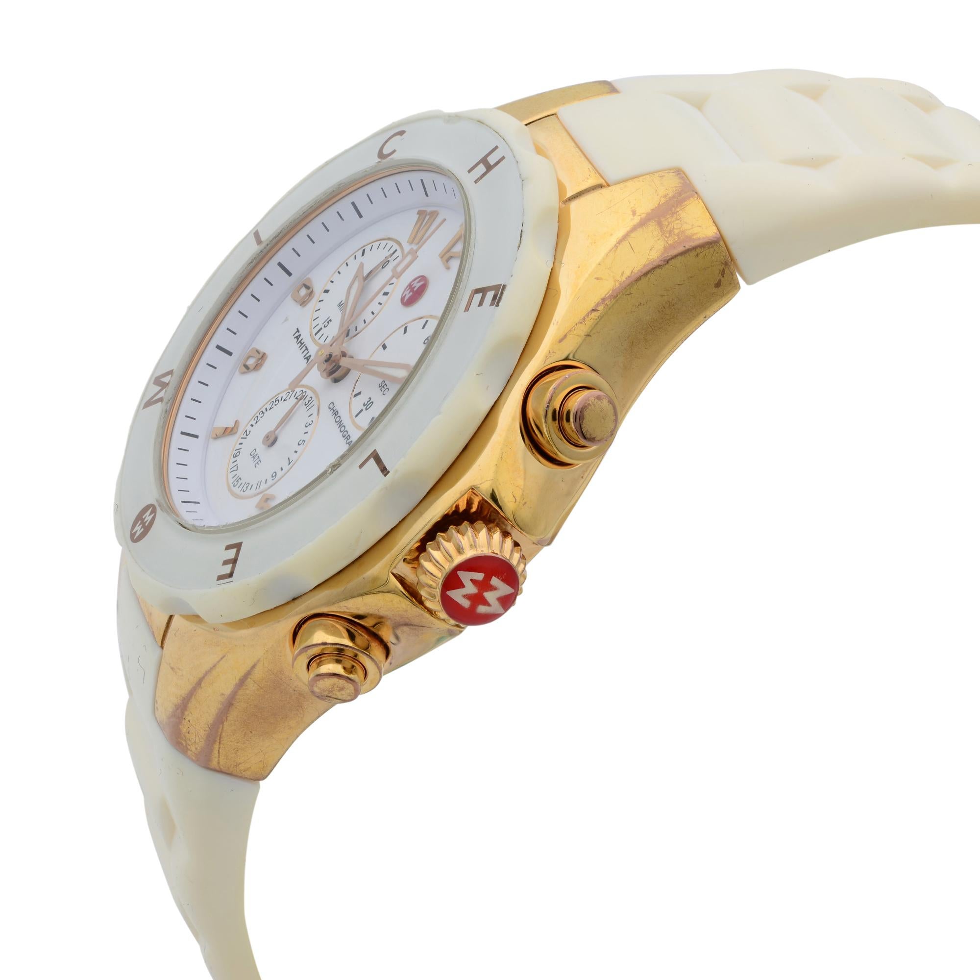 Michele white store jelly watch
