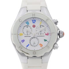 Michele Tahitian Jellybean Steel Rubber White Quartz Ladies Watch MWW12F000013