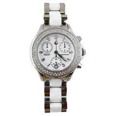 Michele Tahitian White Ceramic Diamond Steel Ladies Watch Quartz #15223