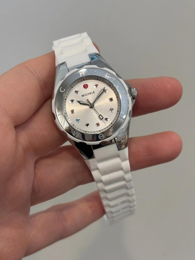 Michele Tahitian White Steel Silicone Box and Card  display picture 1