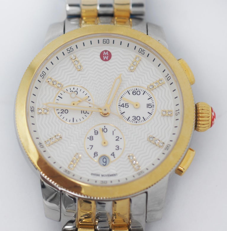 Michele Uptown Diamond Dial Chronograph MW25A00C9942 Watch  display picture 3