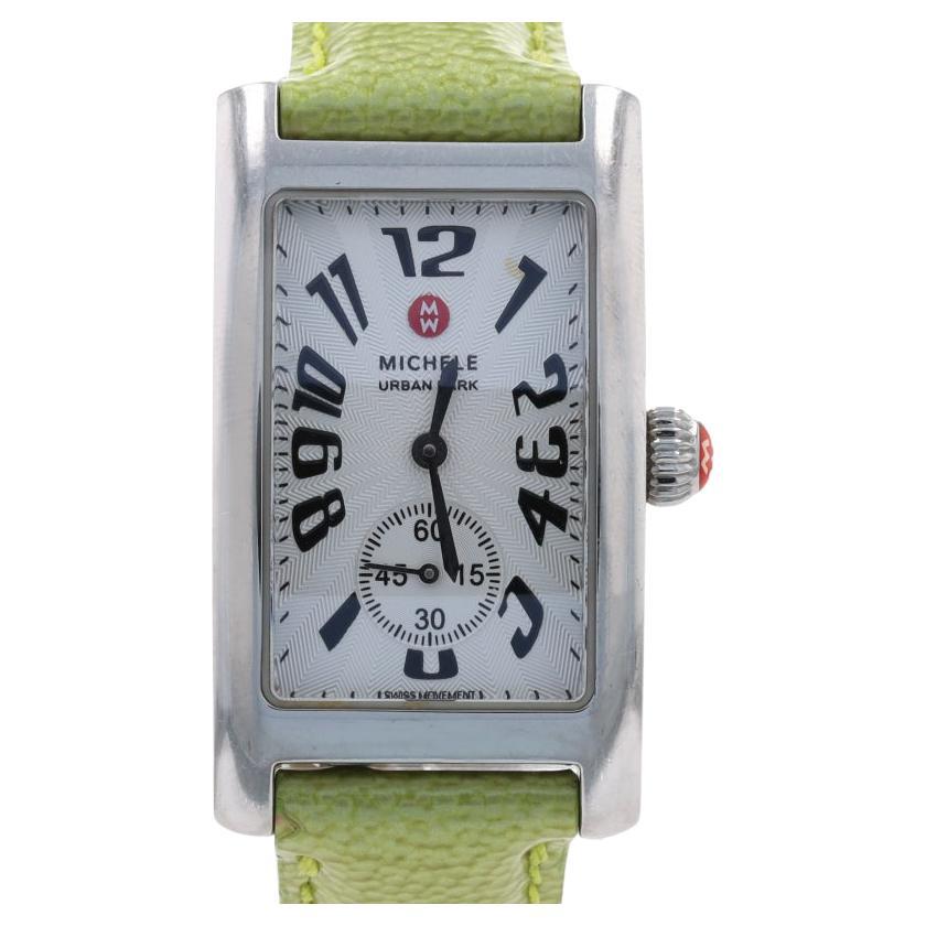 Michele Urban Park Damenuhr MW02S00A0001 Edelstahl Quarz Grün 1 Jahr Wnty im Angebot