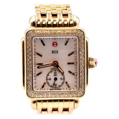 Michele Yellow Stainless Steel Diamond Deco Watch Ref. MW06VQ01B0025