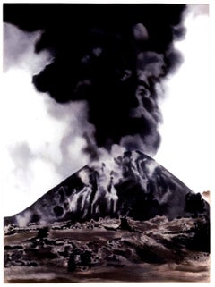 Volcano by Michele Zalopany black and white large scale landscape painting