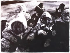 Niños, Michele Zalopany blanco negro Navidad vacaciones invierno escena niños