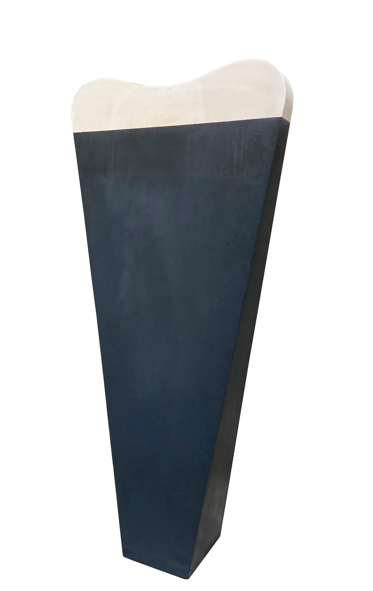 Lacquered wood sculpture made by the artist Michele Zaza in the 1990s.
Michele Zaza was born in Molfetta (Puglia) on 7 November 1948. 
After attending the Institute of Fine Arts in Bari, he moved to Milan to follow Marino Marini's sculpture course