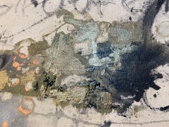 Large abstract modern vertical painting titled ‘Wildhorse’