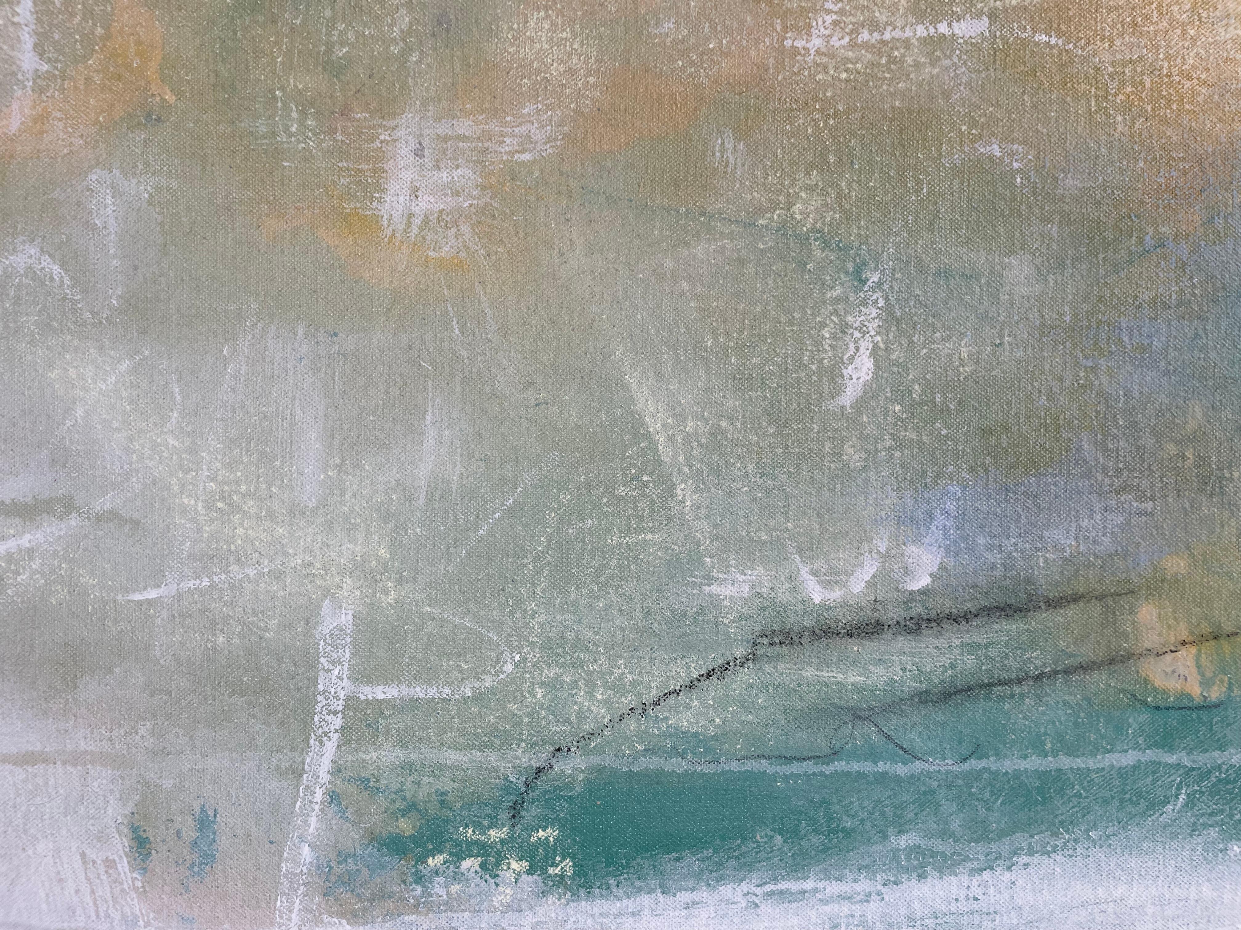 Großes modernes abstraktes horizontales Gemälde mit dem Titel Changing Tides (Abstrakter Expressionismus), Painting, von Michele Zuzalek