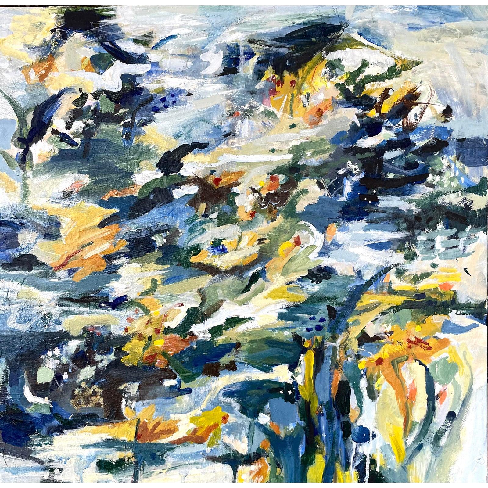 Michele Zuzalek - Peinture originale de Boho abstraite et moderne intitulée « L'escargot de la nature » en vente 4