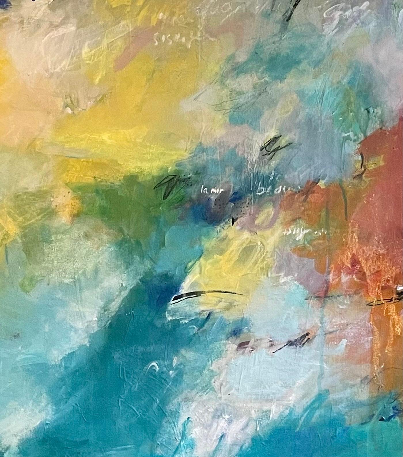 Sea Between large Abstract painting - Painting by Michele Zuzalek