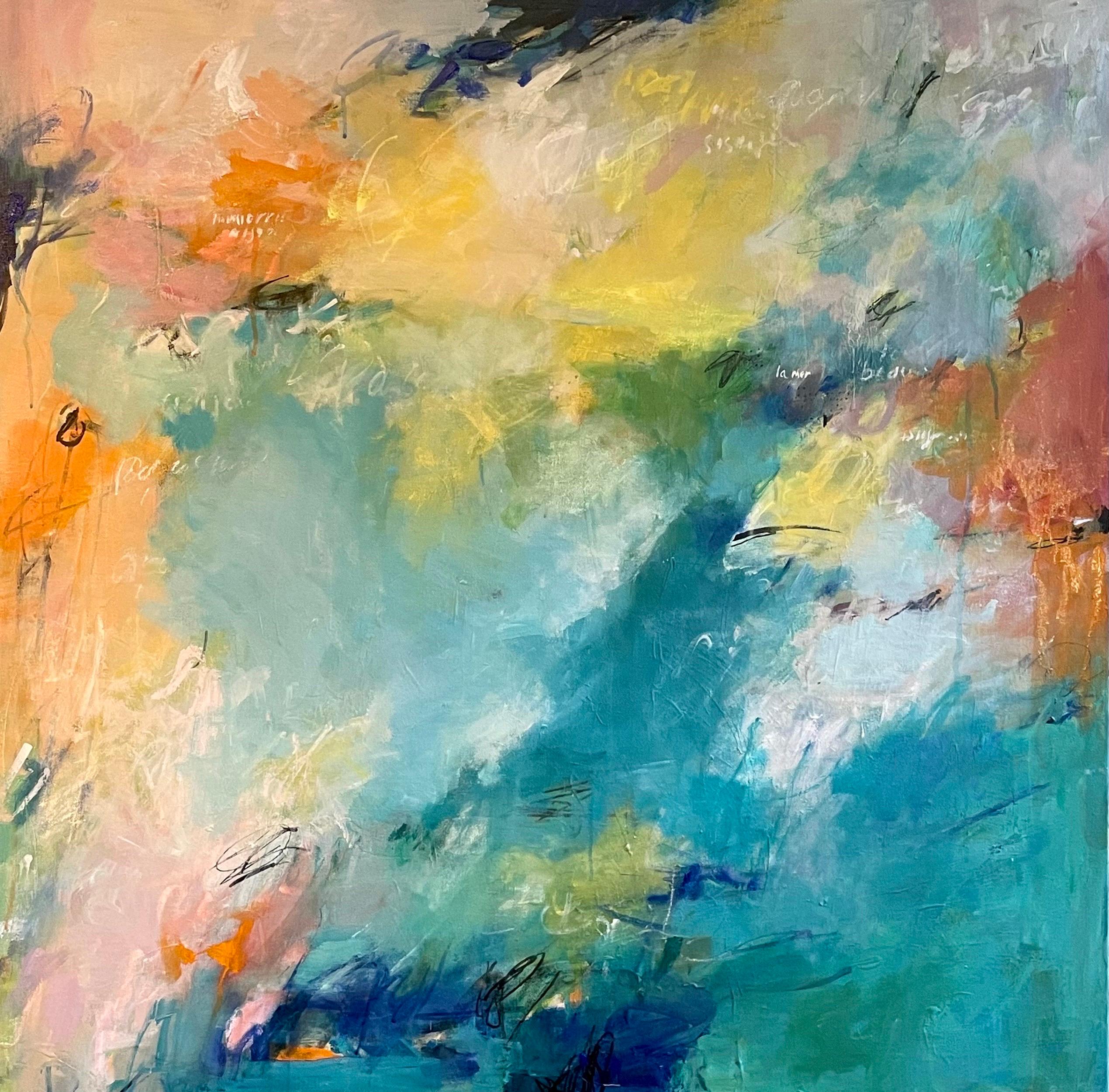 Michele Zuzalek Abstract Painting - Sea Between large Abstract painting