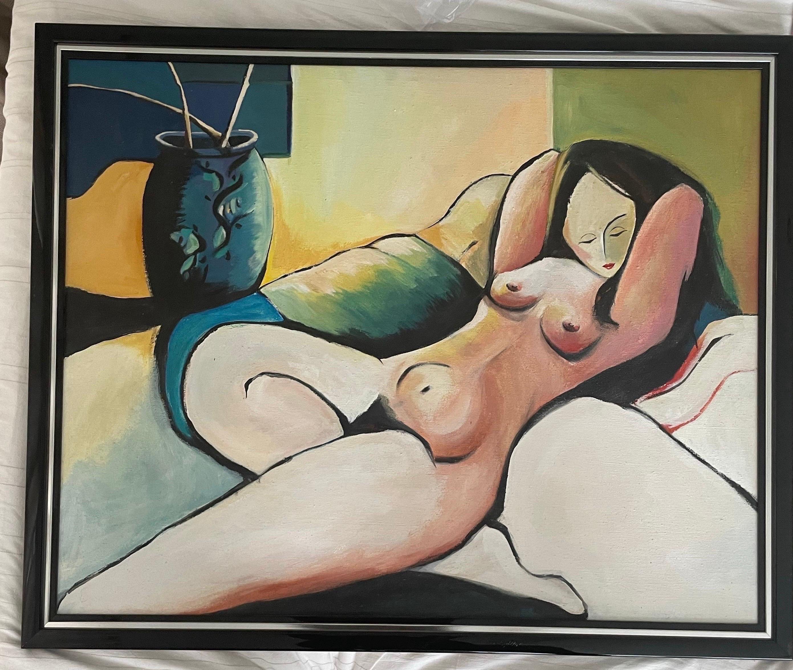 The Moderns Moderns est une peinture figurative moderne. - Painting de Michele Zuzalek