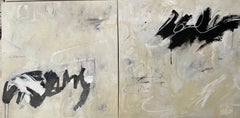 You Do You, I’ll Do Me original abstract painting neutral colors dyptych 