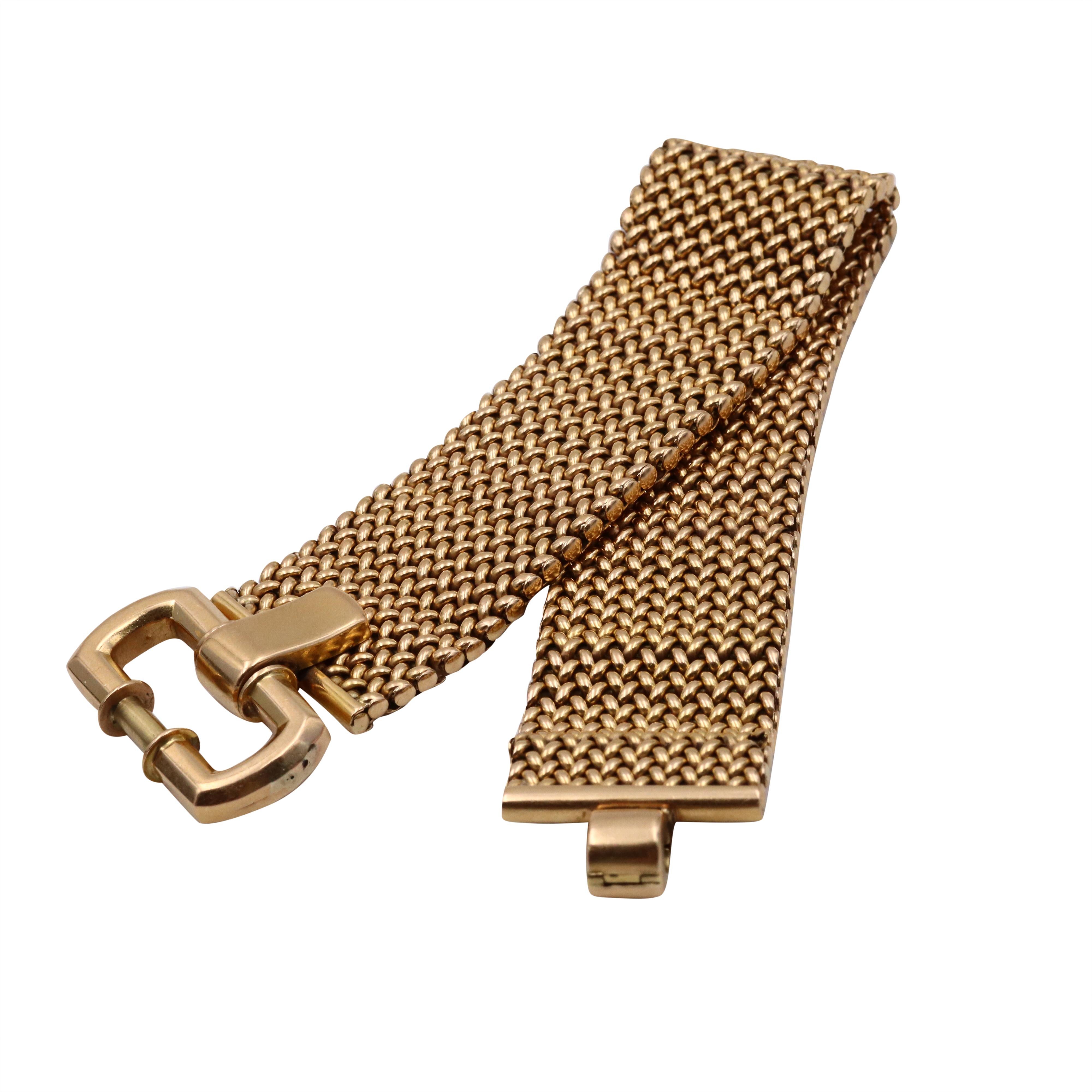 Micheletto 1950 Italian Retro 18k yellow Gold Bracelet For Sale 1