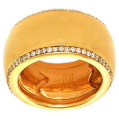Micheletto Diamond-Set Wide Gold Ring