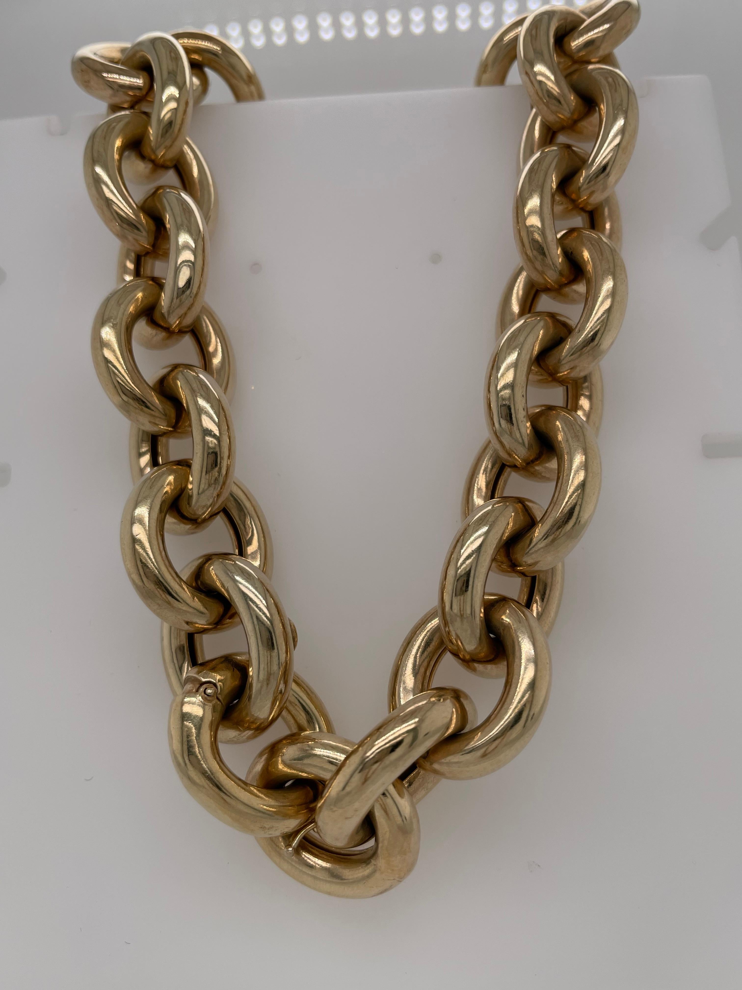 Micheletto, italienische Gliederhalskette und Armband-Kombination, Gold im Zustand „Gut“ im Angebot in Dallas, TX