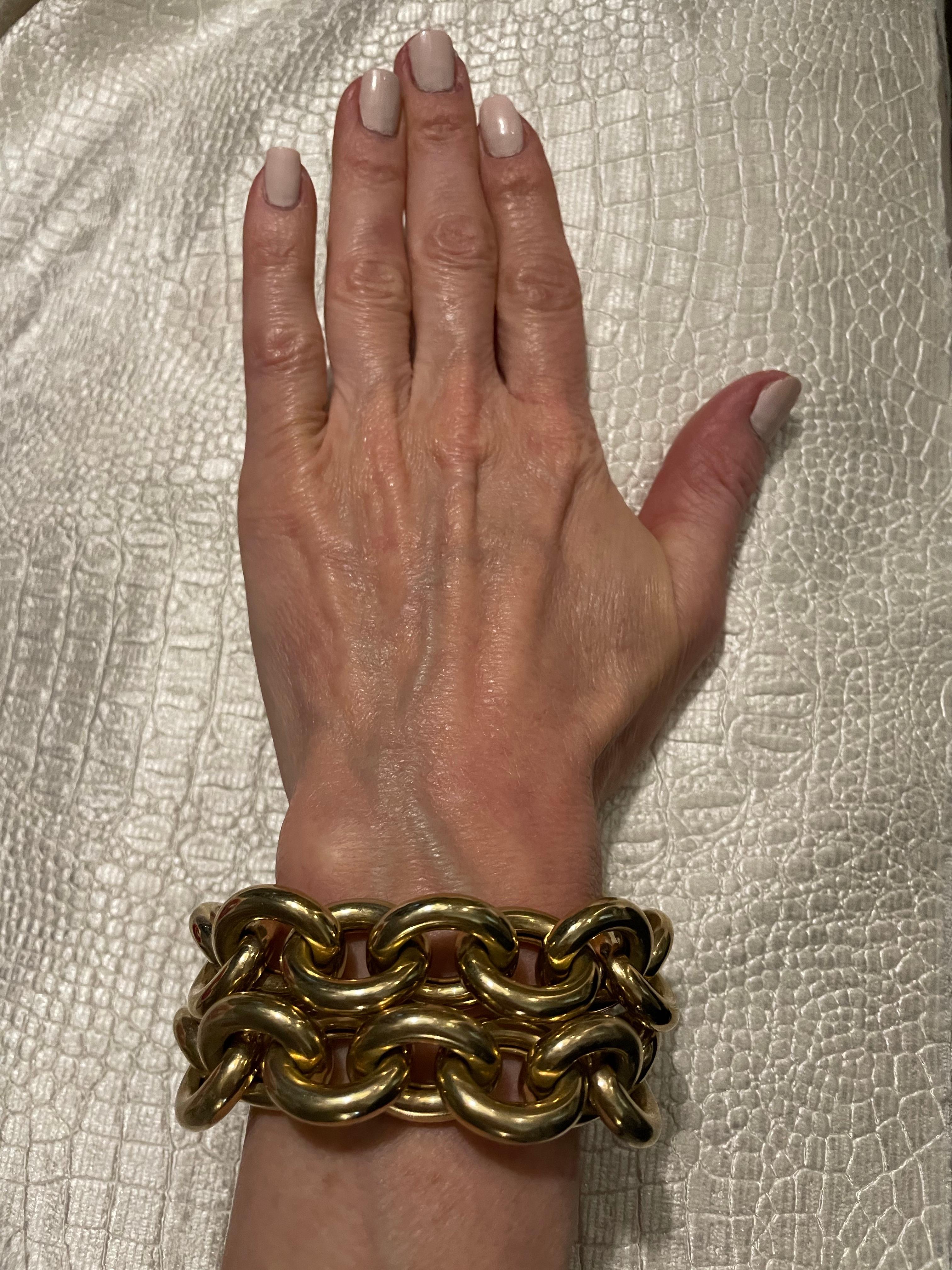 Micheletto, italienische Gliederhalskette und Armband-Kombination, Gold im Angebot 3