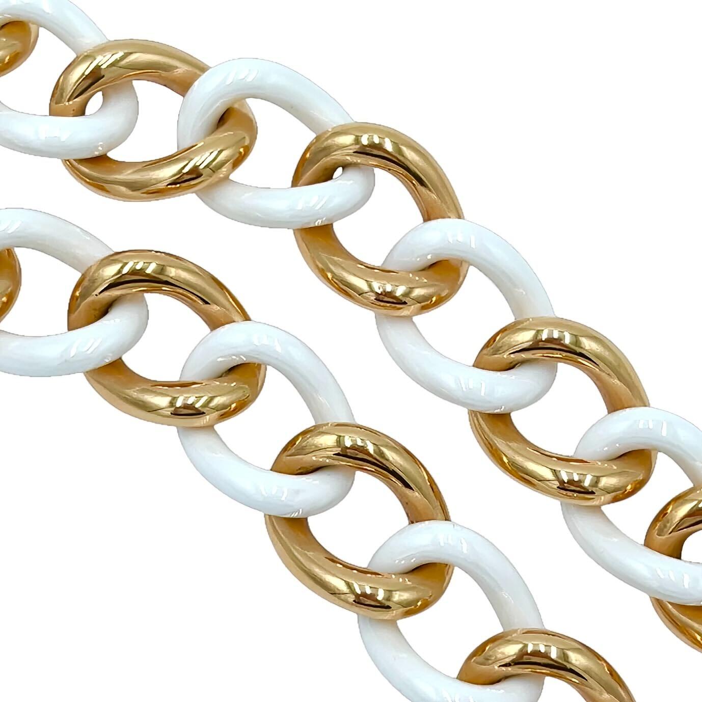 MICHELETTO Collar de Eslabones de Cerámica de Oro Blanco en Bueno estado para la venta en New York, NY