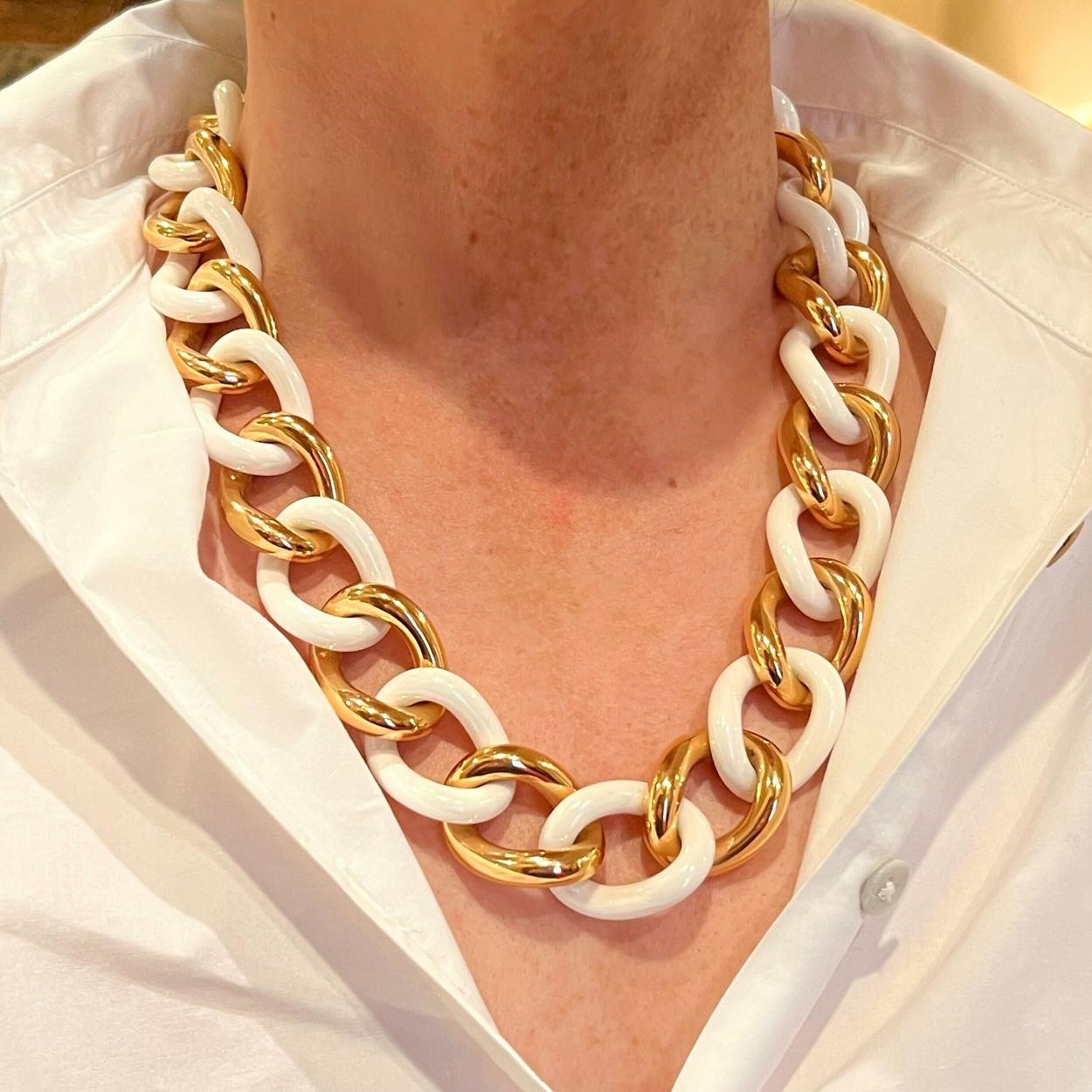 De las mujeres MICHELETTO Collar de Eslabones de Cerámica de Oro Blanco en venta