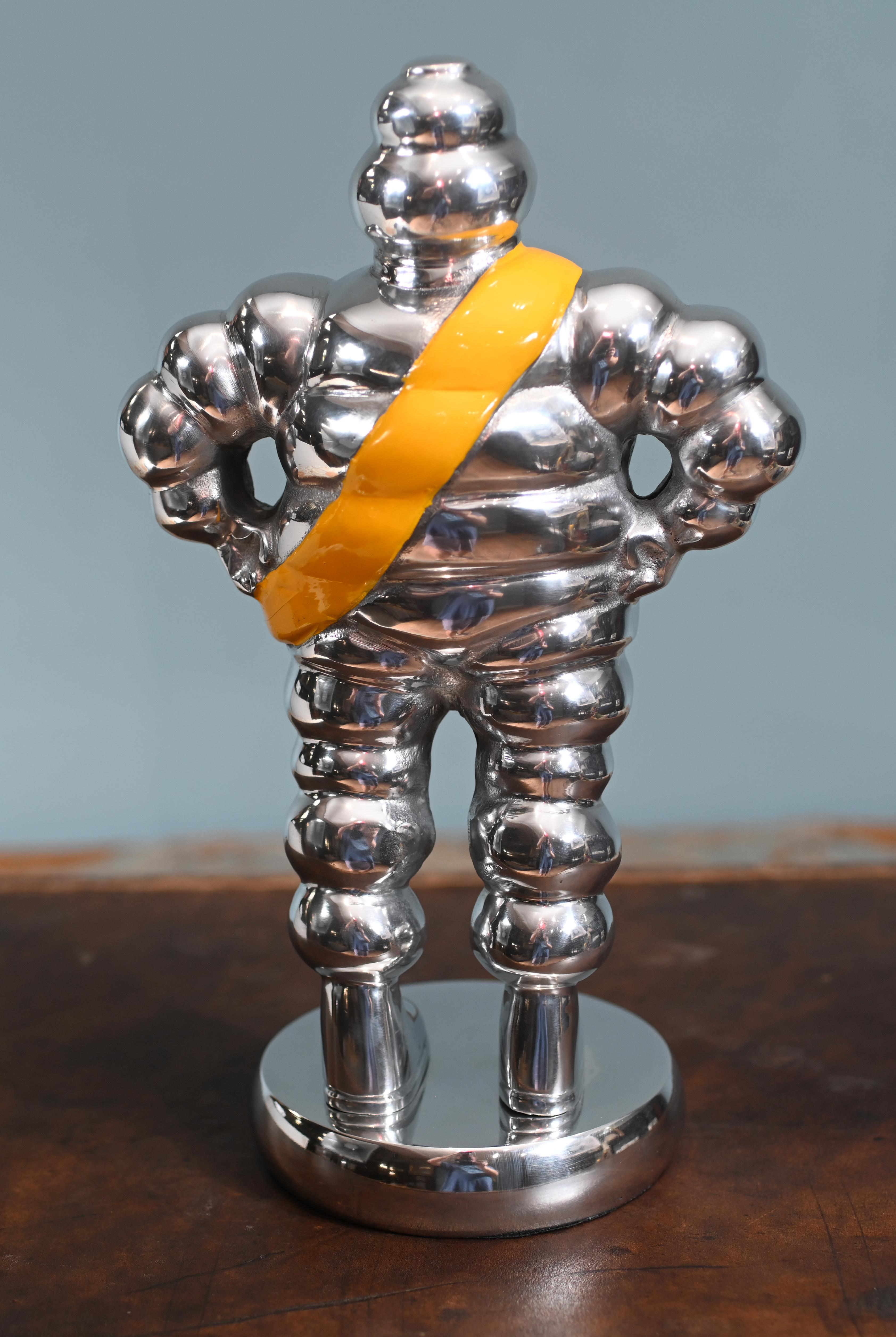 Michelin Man Statue Silver Bibendum French Tire Casting For Sale 6