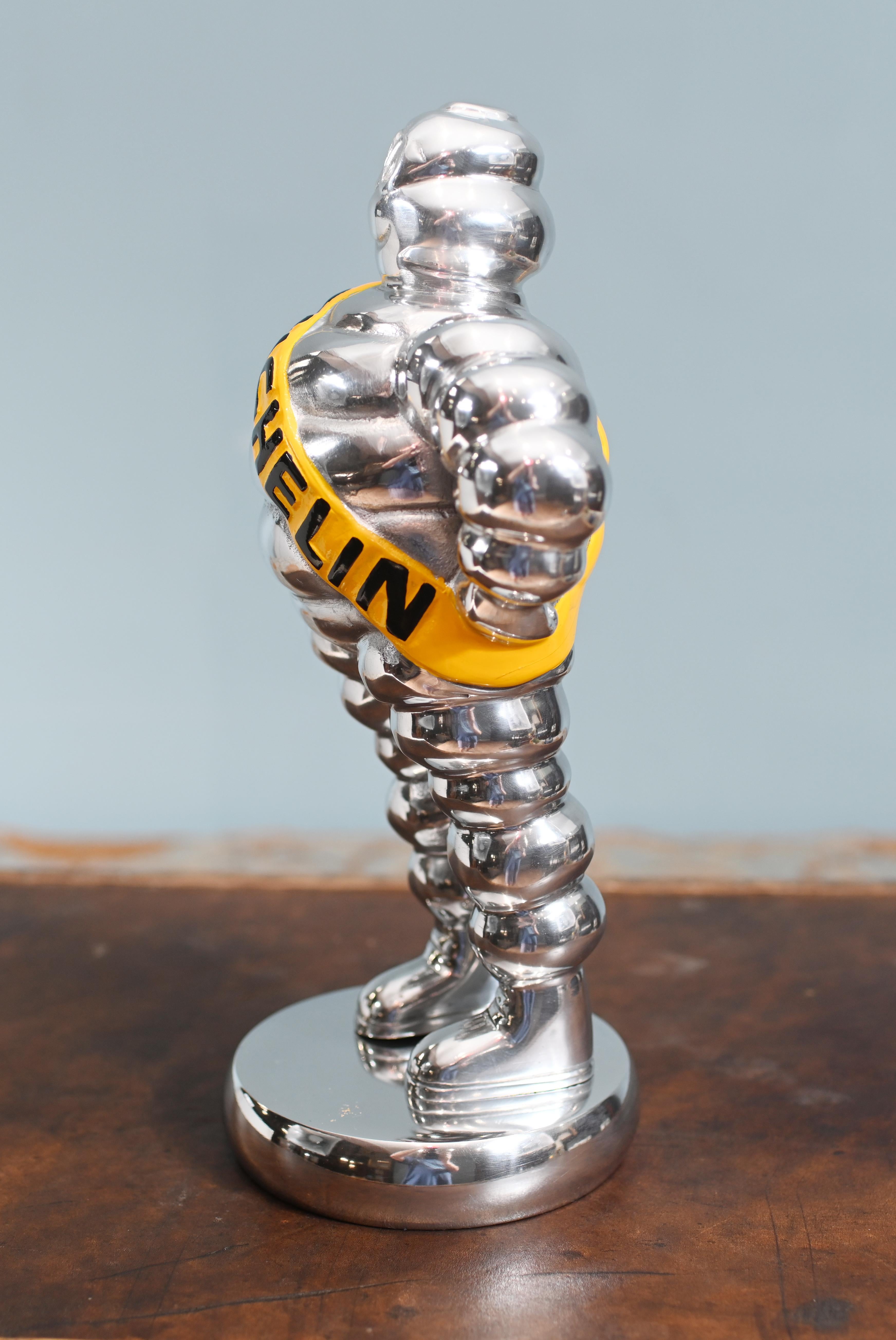 Michelin Man Statue Silver Bibendum French Tire Casting For Sale 7