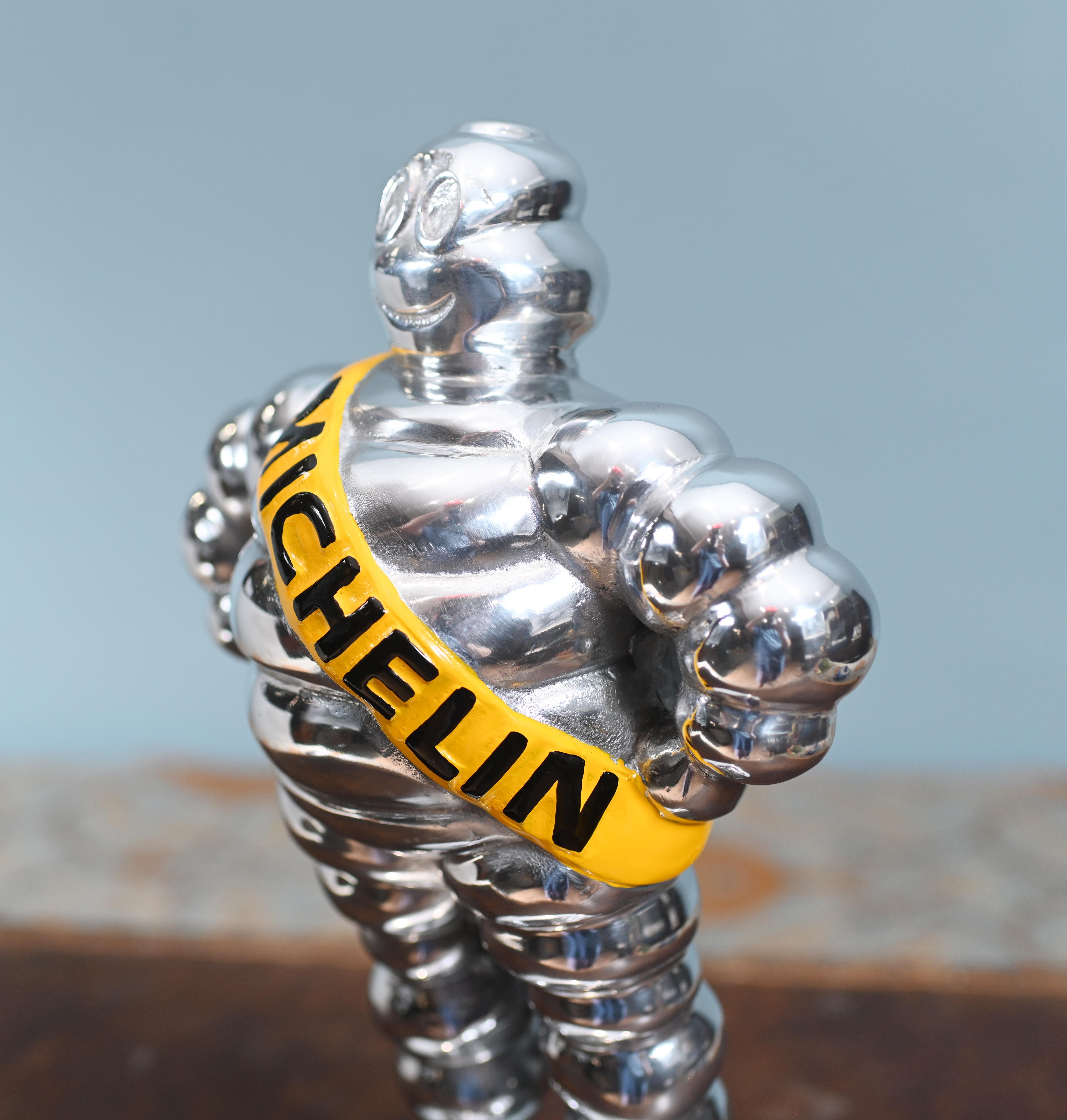 Michelin Man Statue Silver Bibendum French Tire Casting For Sale 8