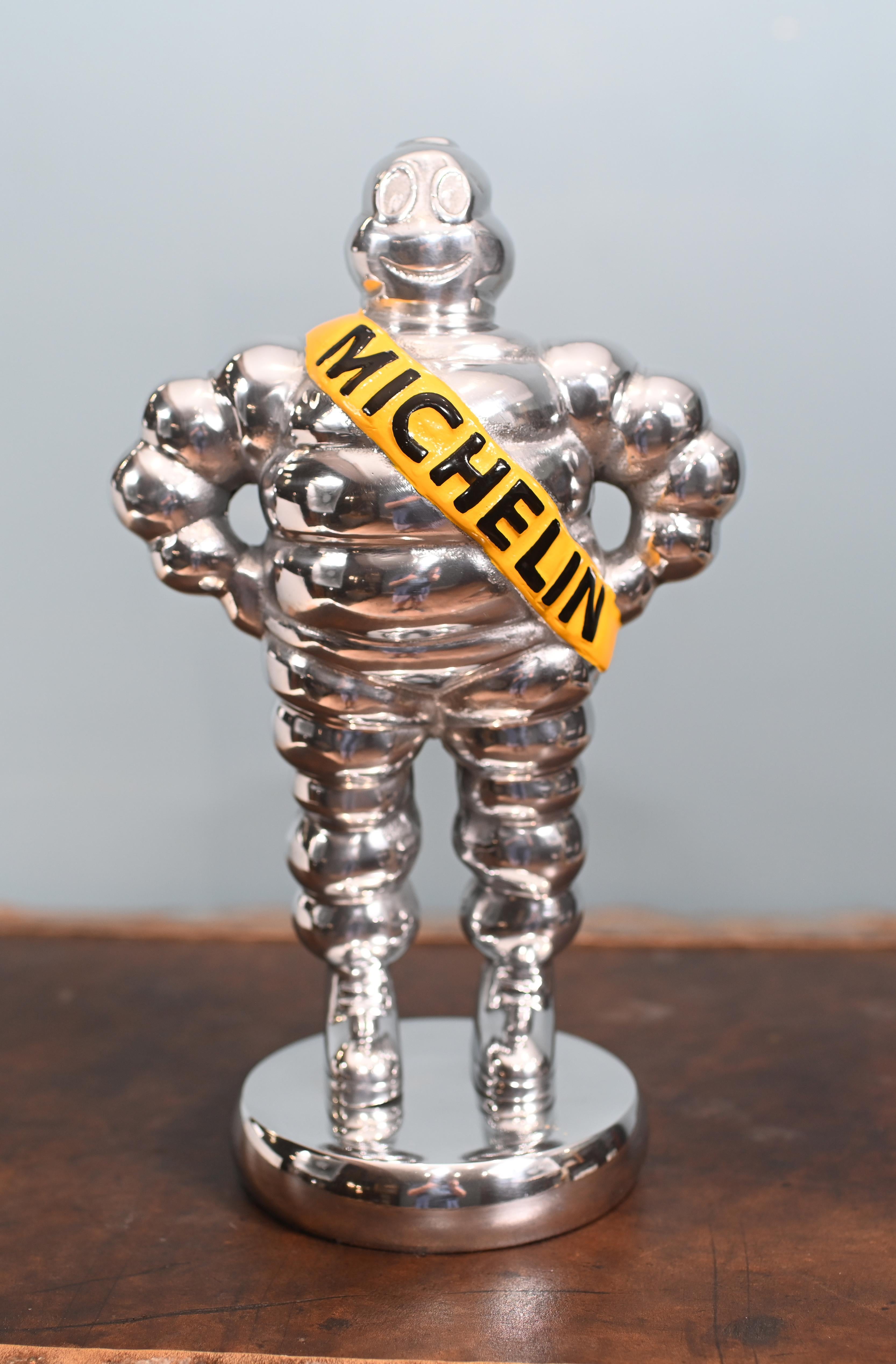 Michelin Man Statue Silver Bibendum French Tire Casting For Sale 2