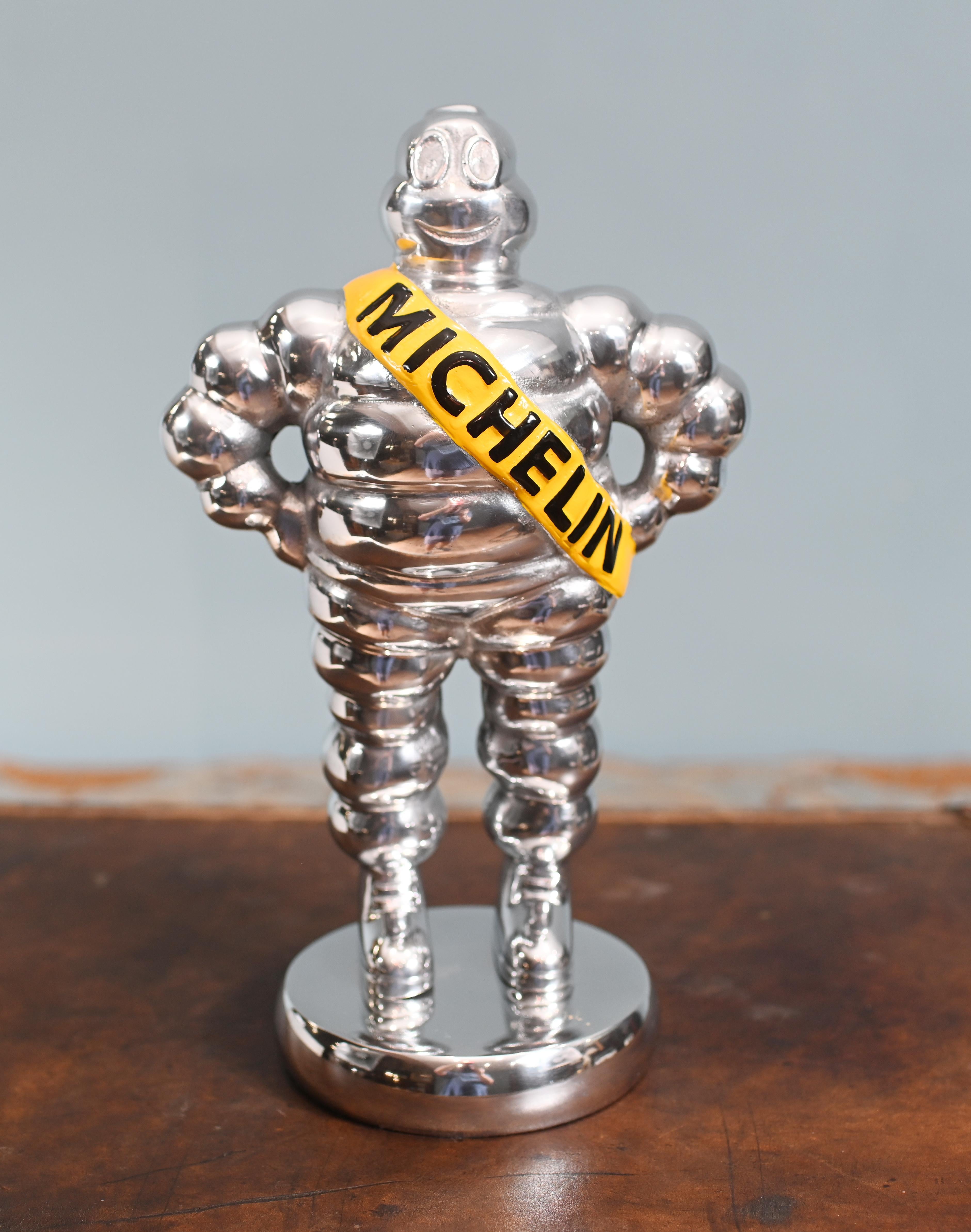 Michelin Man Statue Silver Bibendum French Tire Casting For Sale 3