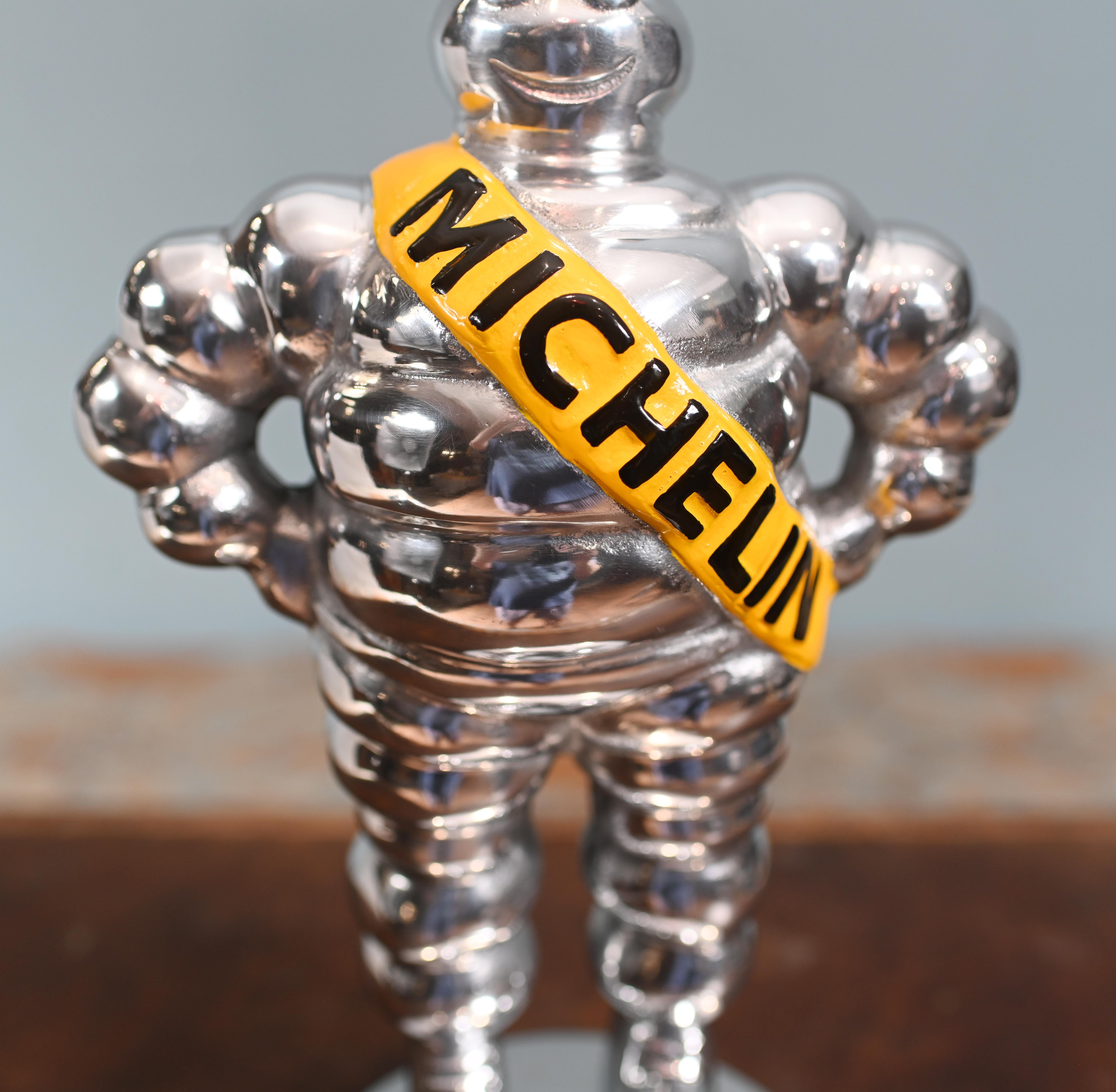Michelin Man Statue Silver Bibendum French Tire Casting For Sale 4