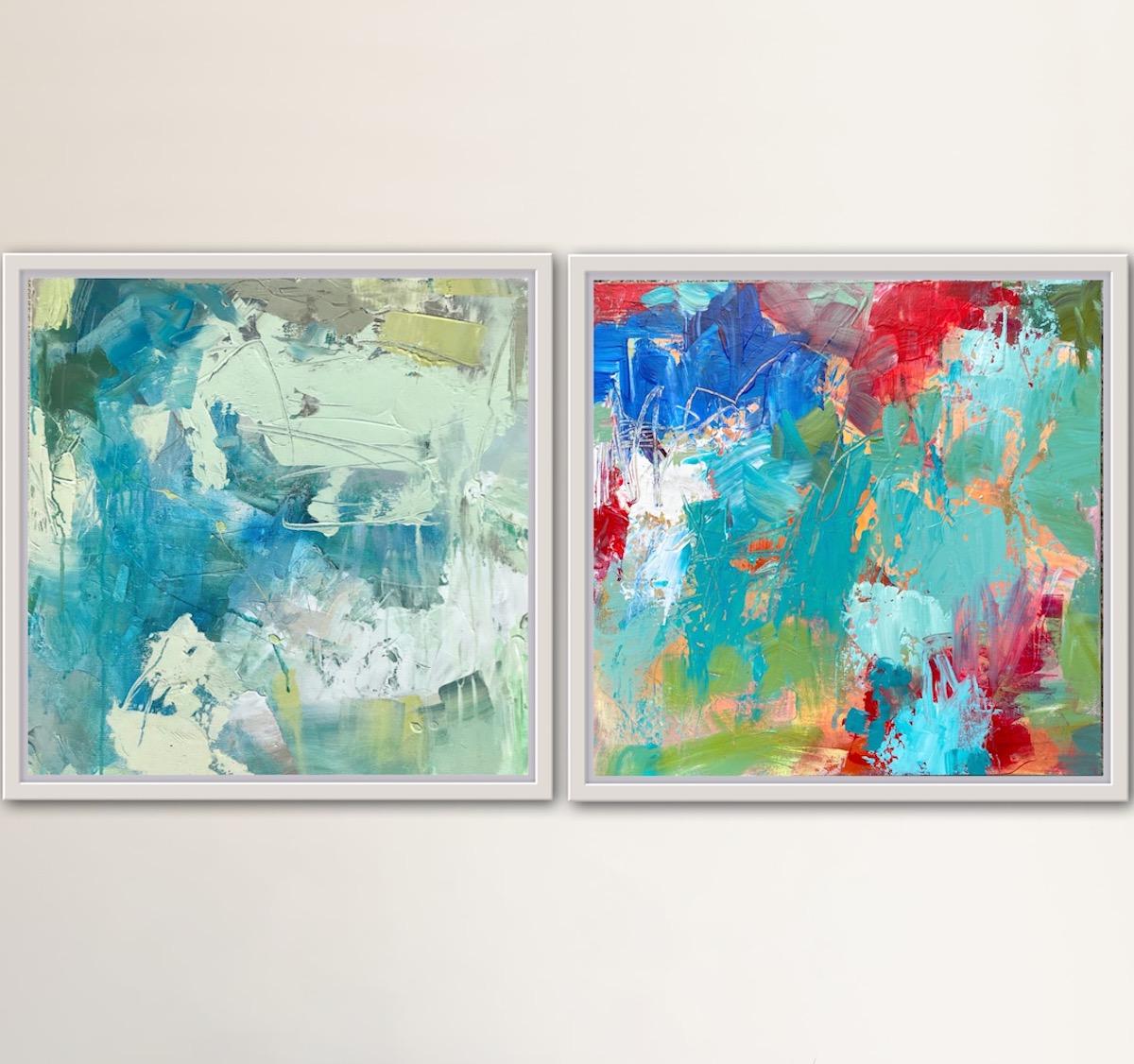 Michella Marra Abstract Painting - Jubilation and Deeper Still Diptych