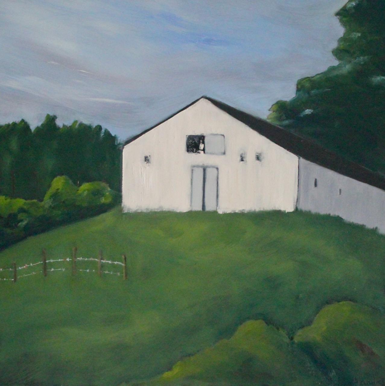 Michelle Andres Figurative Painting – A Barn at Sea Ranch, Scheune